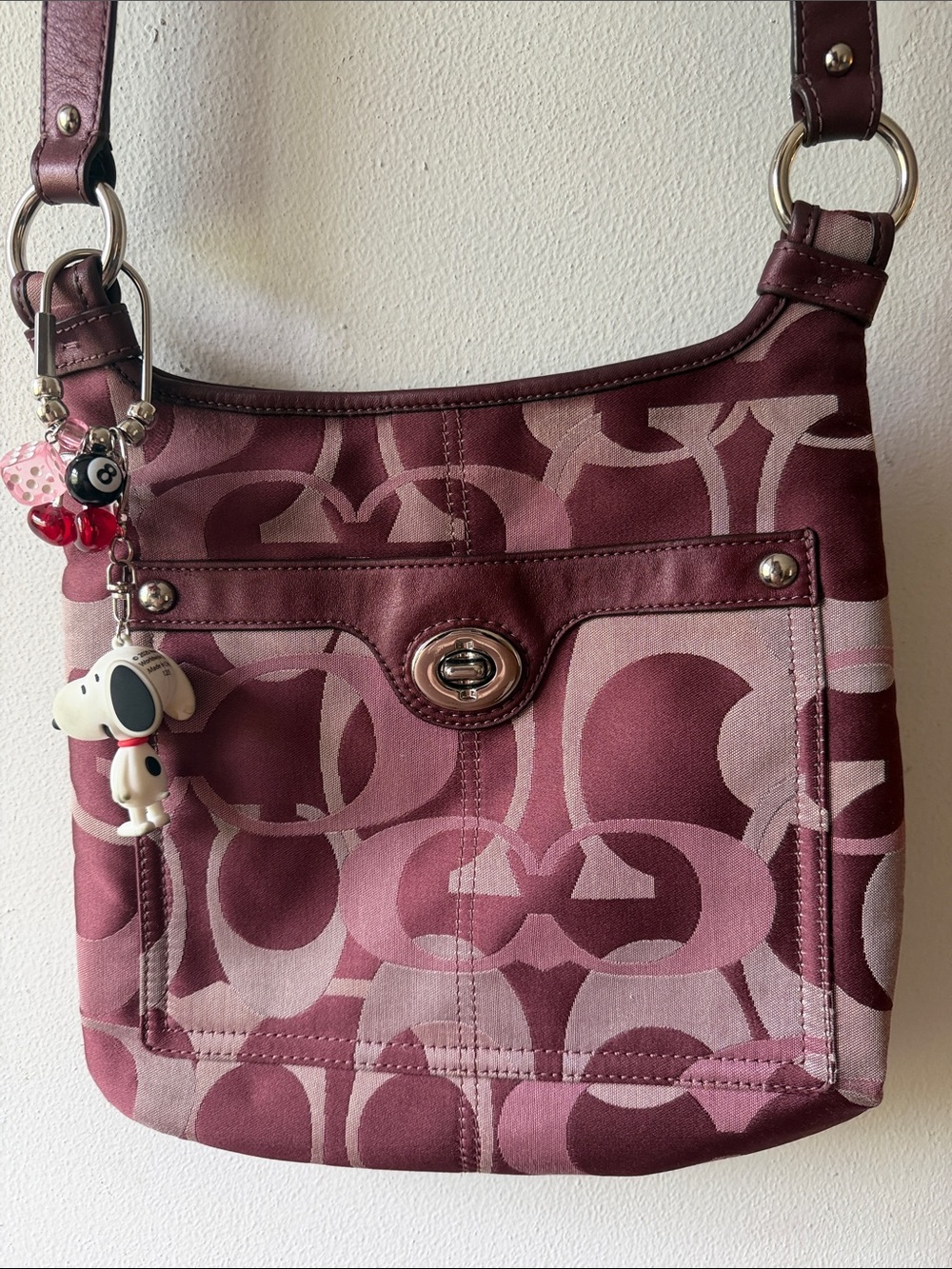 Coach burgundy signature vintage crossbody